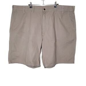 Carhartt Men's Relaxed Chino Shorts Slash Pockets Flat Front Tan Size 48 STAIN